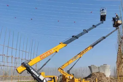 Xuzhou Handler plat biru 28-Meter, kendaraan Platform kerja udara ditingkatkan klasik!